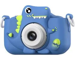 Peysaitr - Kinder Camera Dinosaurus - Speelgoed Digitale Camera - HD Dubbele Lens - 32GB geheugenkaart - Muziek & Spelletjes - Voor Jongens & Meisjes 3-12 Jaar - Blauw - 1 stuk