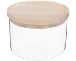 Bocal "Hermet" 0,65L en verre avec couvercle hermétique hévéa