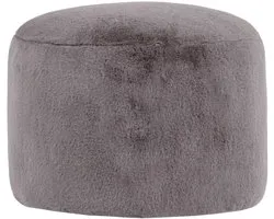 icon - Milano Poef - Ronde Zitzak Hocker - Fluffy Pluche Imitatiebont - Grijs