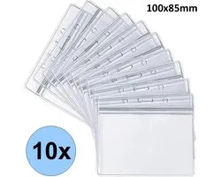 Fako Bijoux - 10x Badgehouder Plastic Horizontaal - ID Naamkaarthouder - Kaarthouder - Pashouder - 10x8.5cm - Transparant - Waterproof - 100x85mm - 10 stuks