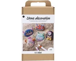 CC Craft Kit Stone Decoration, Monster, assorted colours, 1 pack