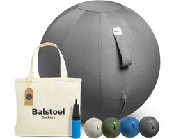 Ella® Boule Assise Bureau et Maison 75 CM - Boule de Yoga Luxe - Sièges balles avec Housse - Boule Chaise de Bureau Ergonomique - Lin Anthracite
