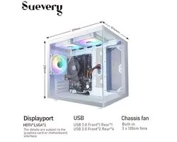 Gaming PC – Highperformance Pc – Gaming Computer – Compact Desktop – Moderne Desktop – AMD Ryzen 5 5600GT Processor – 16GB DDR4 RAM & 1000GB NVMe SSD