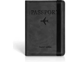 Paspoort hoesje - Paspoorthouder - Paspoort cover - RFID - Kunstleer - Zwart