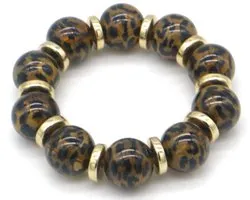 armband - acryl - elastisch - leopard - kerst