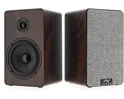 AVCOM 5 Bookshelf Speaker Pair, Walnut
