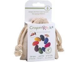 Crayon Rocks -8 couleurs dans un sac en coton - crayons de cire écologiques non toxiques, poignée de stylo stimulante