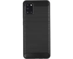 BMAX Carbon soft case hoesje geschikt voor Samsung Galaxy A31 / Soft cover / Telefoonhoesje / Beschermhoesje / Telefoonbescherming - Zwart