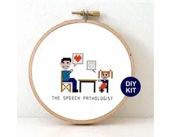 Logopedist borduurpakket - logopedie kado speech pathologist moderne borduurpakketten speech pathologist kado design