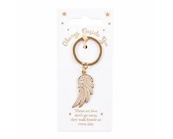 Something Different sleutelhanger angelwing Always Beside You engelvleugel goudkleurig metaal