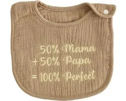 SilverandCoco® Slabbetje met Grappige Tekst | Geboorte Geschenkset Slab Katoen | Kraam pakket Cadeau Gift Set | Shower Cadeautjes Geschenk | Zwangerschap Kleding | Gender Reveal Zwanger - Nude Beige Unisex Neutraal Jongen Meisje Boy Girl Roze Blauw
