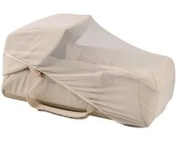 Voksi Carry Me Canopy and Mosquito net - Zonnescherm + Muggennet - Babynest accessoire - Draagbaar CarryMe babynest accessoire - SeashellSand