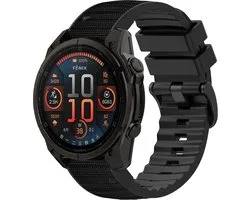 Bracelet hybride Siliconen-nylon FFO2World – Compatible avec Garmin Fenix ​​5x (Plus), Fenix ​​6x (Pro) , Fenix ​​7x (Pro- Sapphire- Solar) et Garmin Fenix ​​8 – 51 mm Enduro 1-2-3 – Bracelet Quickfit 26/26 mm pour montres connectées Garmin – Zwart