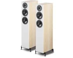 Wharfedale Diamond 12.4 Vloerstaande Speakers - Hifi Stereo Set - Passieve Speakers - 2,5-Weg Luidsprekers - Licht Eiken