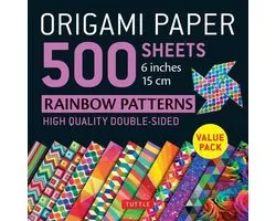 Origami Paper 500 sheets Rainbow Patterns 6 inch 15 cm Tuttle Origami Paper HighQuality DoubleSided Origami Sheets Printed with 12 Different Designs Instructions for 6 Projects Included