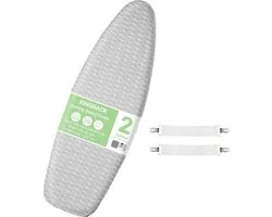 Housse de table à repasser en coton, housses en coton Easy-Fit et rembourrage en feutre épais pour protéger la table à repasser - Grijs, 45 x 134 cm