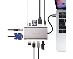 PEPPER JOBS USB C HUB TCH-11 | 11-in-1 USB C Adapter | Oplader Universeel