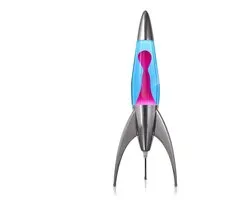 Raket Lavalamp Retro – Blauw met Roze – Sfeerverlichting & Decoratie – 50 cm Hoog
