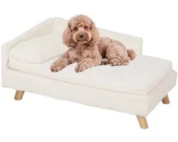 TamTrade Banc pour chiens - Banc pour animaux de compagnie - Lit pour animaux de compagnie - Canapé pour chien - Canapé pour chat - Taille M - Beige - Jusqu'à 25 kg - Léger