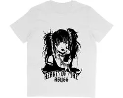 T Shirt Gothic Anime Meisje 2 - Wit - Maat 3XL