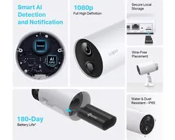 TP-Link Tapo C400S2 Cosse Caméra de sécurité IP Intérieure et extérieure 1920 x 1080 pixels Mur