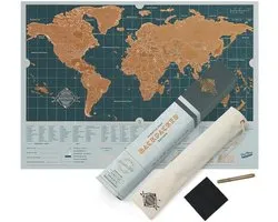 Wereld Scratch Map Backpacker - Personalisable Reisposter - Kleurige Scratch Poster - Duurzaam Reizen