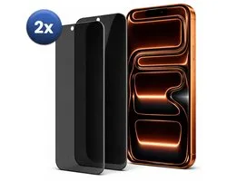 Privacy Screenprotector Geschikt Voor iPhone 17 / 17 Pro – Privacy Glass – 2-Pack – Anti-Spy – Gehard Glas 9H – Case Friendly