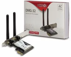 Inter-Tech DMG-32 | Interne WLAN-adapter | PCIe x1 | Wi-Fi 5 (802.11ac) | Dual-band 2,4 & 5 GHz | 650 Mbps | 2x 2dBi antennes