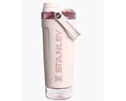 STANLEY Vitalize Shaker Bottle 591ml (Rose Quartz) - Geïsoleerde RVS Shakebeker met Opbergvak - Lekvrij - BPA-vrij