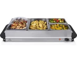 Tristar BP-2672 chauffe-plat 300 W Noir, Acier inoxydable