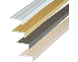 Profilé de Nez de Marche Adhésif - Profilé de Sol pour Bord de Marche - Protection d'Escalier - Aluminium Anodisé - 135cm x 25mm x 10mm - Chêne Clair