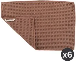 Tiseco - Keukenhanddoek ESSENTIALS - SET/6 - microvezel - 60x40 cm, cognac
