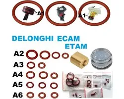 Joints - kit de réparation - oring - O-ring - DELONGHI Ecam Etam - KIT SERVICE + graisse pour régénération de la machine à café + 1 Bouchon à vis - 18 pièces de joint 1 pièce de graisse 5ml