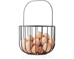 Point-Virgule Wire fruitmand met handvat zwart 22.5x32.5cm