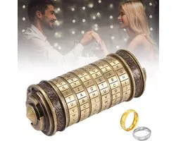 Da Vinci Code Cryptex-Puzzeldoos - Brain Teaser-Slotpuzzels - Minicryptex Voor Kerstmis Valentijnsdag - Met 2 Ringen