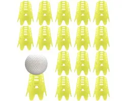 16 stks Golf Tees, Plastic Golf Simulator Tees Praktijk Training Golf Mat Tees voor Thuis Buiten Golf-Lover Atleten (Geel)
