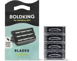 Boldking Scheermesjes Sensitive - Scheermes Man & Vrouw - Scheerset Gevoelige Huid - Heren & Dames - 4 Razor Blades Mannen