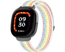 By Qubix - Compatible Fitbit bandje - Geschikt voor fitbit Ace LTE - Nylon loop band met klittenbandsluiting - Multicolor