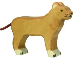Lionne en bois Holztiger