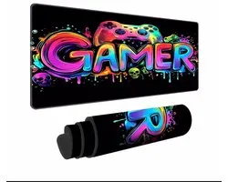 Gamepad Gaming Mouse Pad XXL – 400×900×2 mm – Antislip Rubber – Grote Bureau Mat – RGB Style Print – Voor PC, Laptop & Gamer Setup