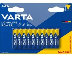 Varta Longlife Power - AAA Alkaline Batterijen - 20 stuks