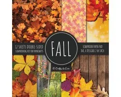 Fall Scrapbook Paper Pad 8x8 Scrapbooking Kit for Papercrafts, Cardmaking, Printmaking, DIY Crafts, Nature Themed, Designs, Borders, Backgrounds, Patterns