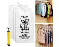 Hanging Vacuum Storage Bags - Space Saving Solution for Clothing and More