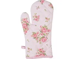 Clayre & Eef Kind Ovenwant 12x21 cm Roze Katoen Rozen