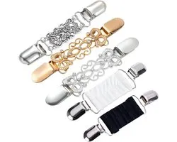 Set van 5 Tailleclips, Verstelbare Clips voor Kleding, Retro Accessoires voor Cardigans en Sjaals, Perfect voor Truien en Stolen