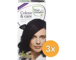 3x Hairwonder Colour & Care 1 black (100 ml)