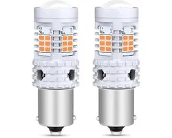 TLVX BA15S 1156 PY21W No Hyper Flash LED Oranje Canbus knipperlichten / Richtingaanwijzer / P21W / Flashing Lights Orange / LED Bulbs / Bayonet fitting / Ingebouwde weerstand / Storingsvrij / 2 stuks