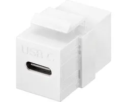 Goobay Keystone-module USB-C-connector, USB 3.2 Gen 2 (10 Gbit/s), wit, USB-C-bus naar USB-C-bus