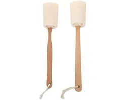 Éponge Luffa - Éponge de Douche Loofah - 2 pièces - Rouleau Gommage Corporel - Doux - Brosse Corporelle - Biodégradable - Corps Exfoliant - Grattoir pour Douche - Réutilisable - 40 cm - blanc
