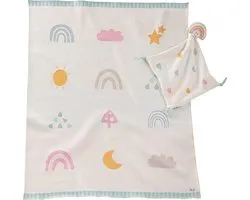 howa Baby Blanket Couverture tricotée Bébé and Cuddle Cloth "be happy" 100% coton 18900